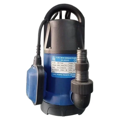 T750) - CRI 1Hp 38mm 1Phase Plastic Sewage Submersible Pump With 10mtr Cable & Float Switch, 8m Head (MP