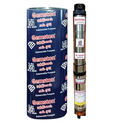 0.75 HP 12 Stage(4 inch) V-4 Single Phase Water Filled Submersible Pump, 48M Max. Head, 2000 LPH โ Gemston