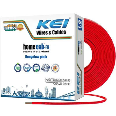 KEI Homecab 1 sqmm 1100V Housewire Fire Resistant 1Pc Flexible PVC Copper Electric Cable(Color-red)