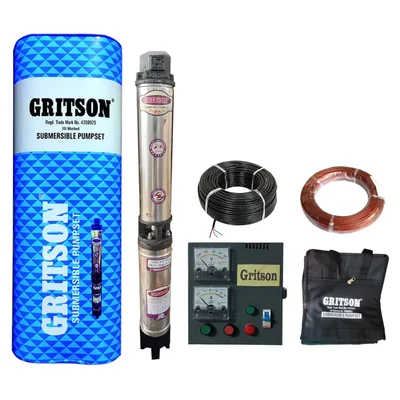 2 HP 8 Stage(4 inch)V-4 1Phase Water Cooled Submersible Pump With CP & Accessories โ GRITSON