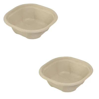 Chuk 1000ml Biodegradable Delivery Container 1000pcs, Sugarcane Bagasse Bowl for Parties Family Events