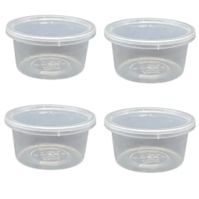150 pcs, 100ml Reusable Transparent Container with Lid