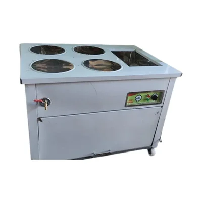 Heavy Duty 10 ltr x 4 Pot Round Container Electric Bain Marie with 1 GN Pan, Stainless Steel Body for Restaurants