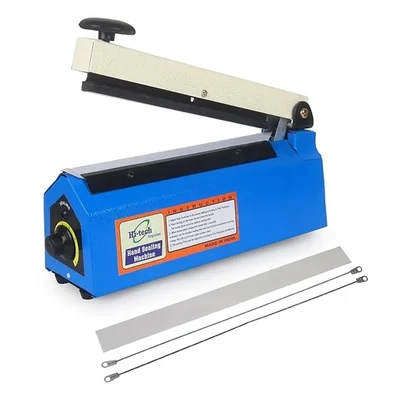Hi-Tech 12-Inch 300mm Impulse Hand Sealer Machine 1.6mm Slim Width Compact Plastic Pouch Heat Sealing
