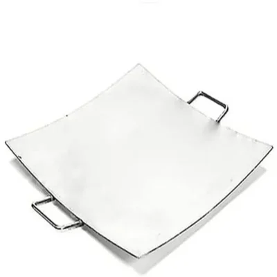 Commercial Stainless Steel 14 inch Square Tawa Platter of 5 mm Thickness For Catering Purpose