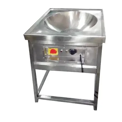 Commercial 16 Inches Square Electric Kadai Standing Type 3000W, SS Body