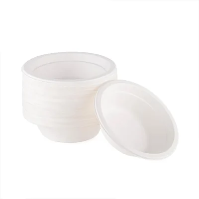180ml White Round Bagasse Disposable Bowl |Eco-Friendly and Leak Proof Compostable|Ideal for Soups(3000 Pcs)