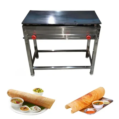Stand Type 18 x 36 inch 2 Burner Dosa Bhatti With 5 MM Tawa Thickness