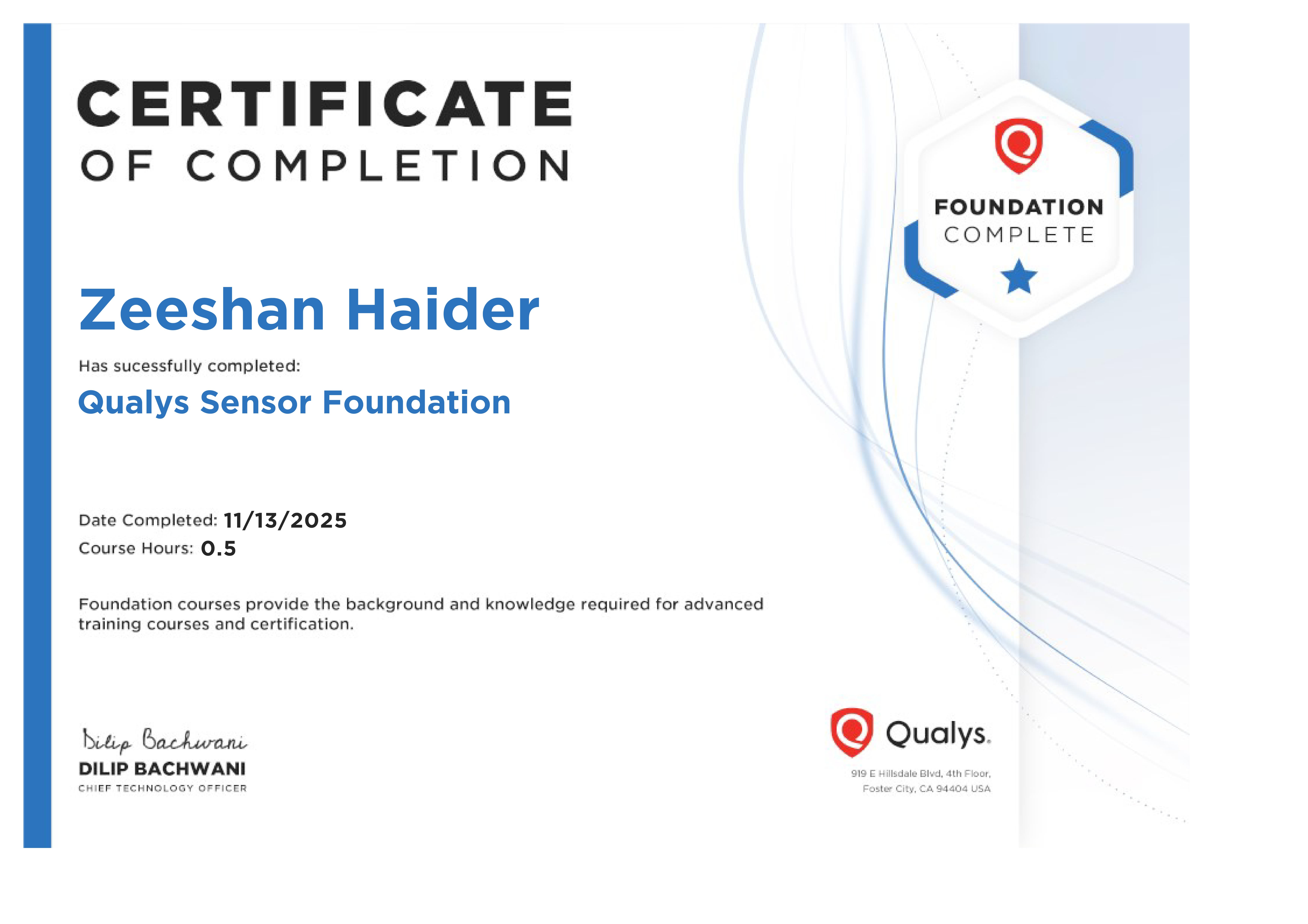 Qualys Sensor Foundation