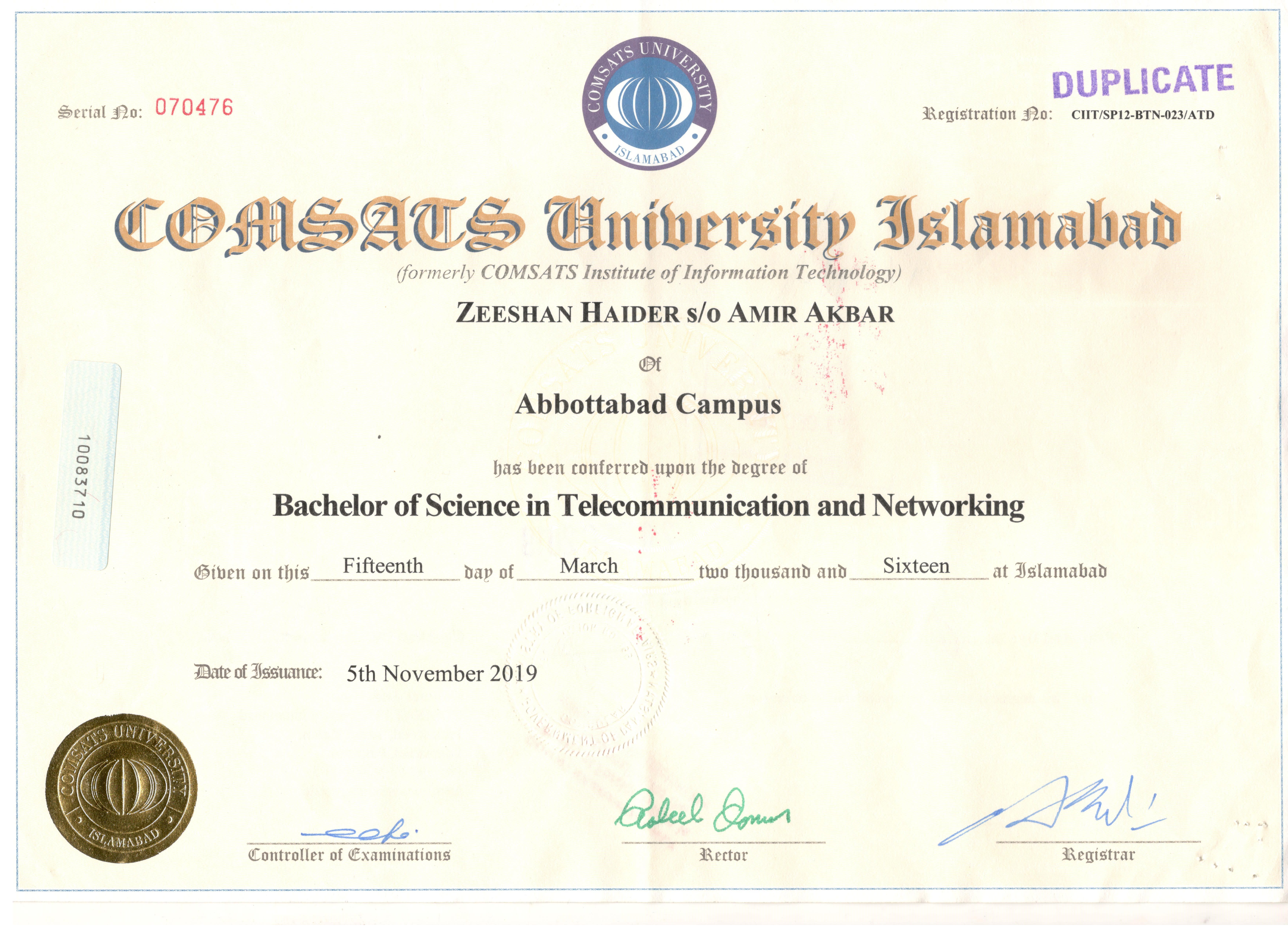 BS in Telecom & Networks