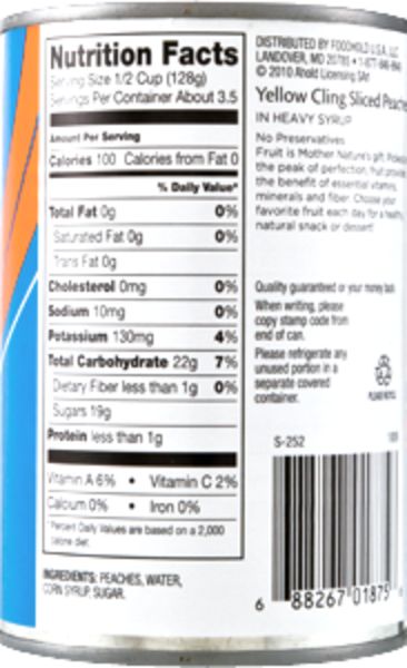 GIANT Peaches Yellow Cling Sliced in Heavy Syrup - 15.2 oz ...