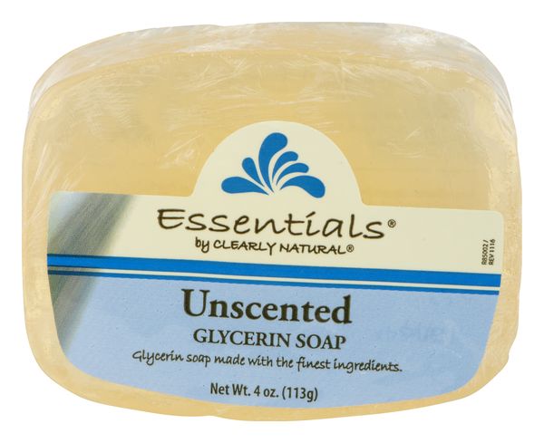 Essentials by Clearly Glycerin Unscented Glycerin Soap, 4 oz