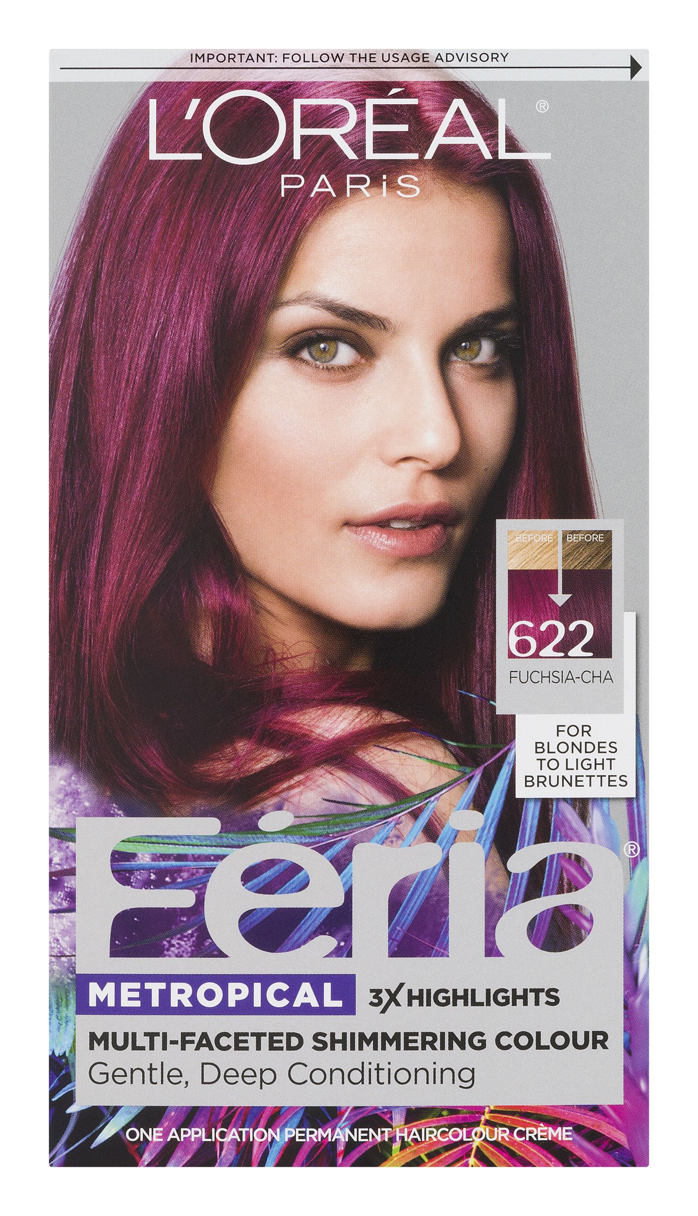 L Oreal Feria Hair Color Before Fuchsia cha 622 1 ct box MARTIN S