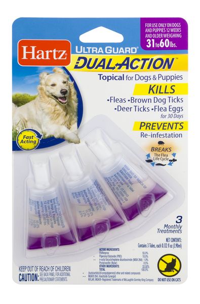 Hartz Ultra Guard Dual Action Topical for Dogs Puppies 31-60 lbs ct  pkg Food Lion