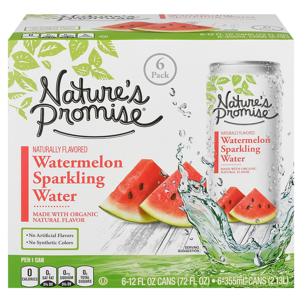 Nature's Promise Sparkling Water Watermelon - 6 pk - 12 oz can