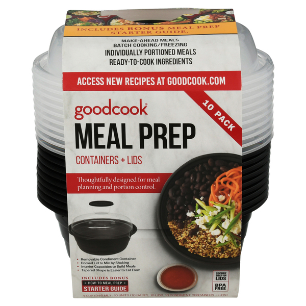 Goodcook 10 Pack Meal Prep Containers + Lids 10 ea, Shop