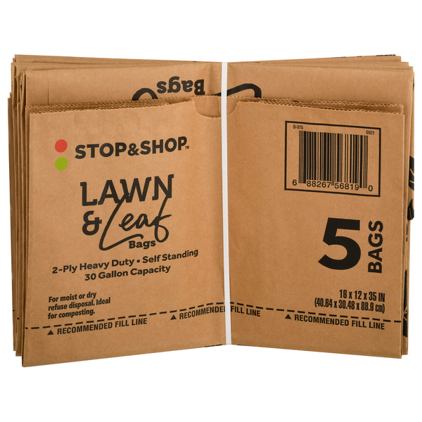 Giant Lawn & Leaf Recyclable 2-Ply Heavy Duty Bags 30 Gallon - 5 ct pkg