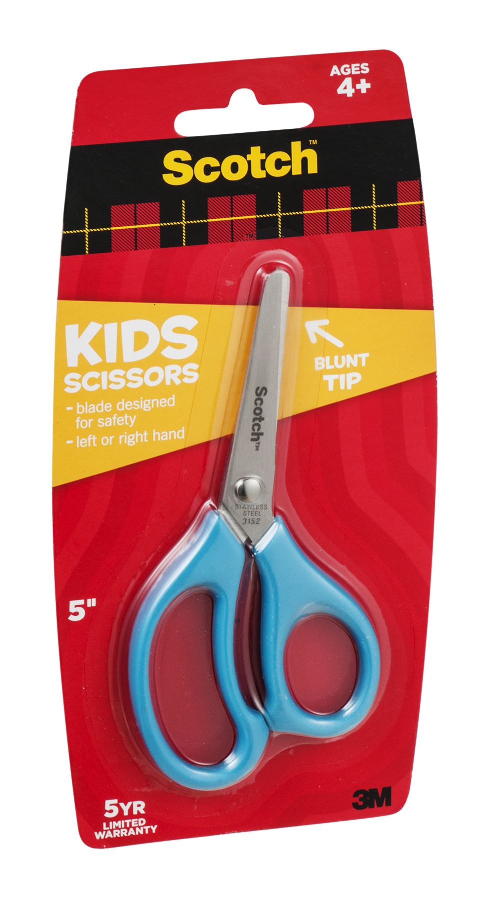 Westcott 55843 Right- and Left-Handed Scissors, Kids' Scissors, Ages 4-8,  5-Inch Blunt Tip, 3 Pack