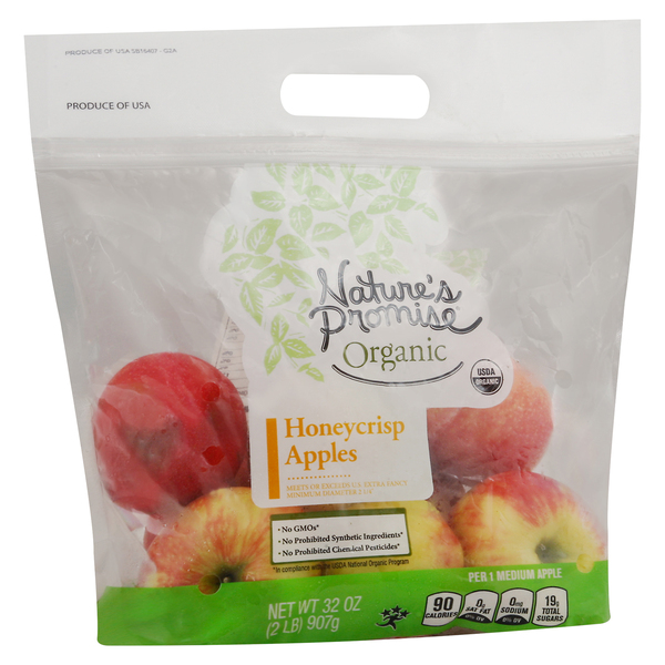 Fresh Organic Honeycrisp Apples, 2 lb Pouch