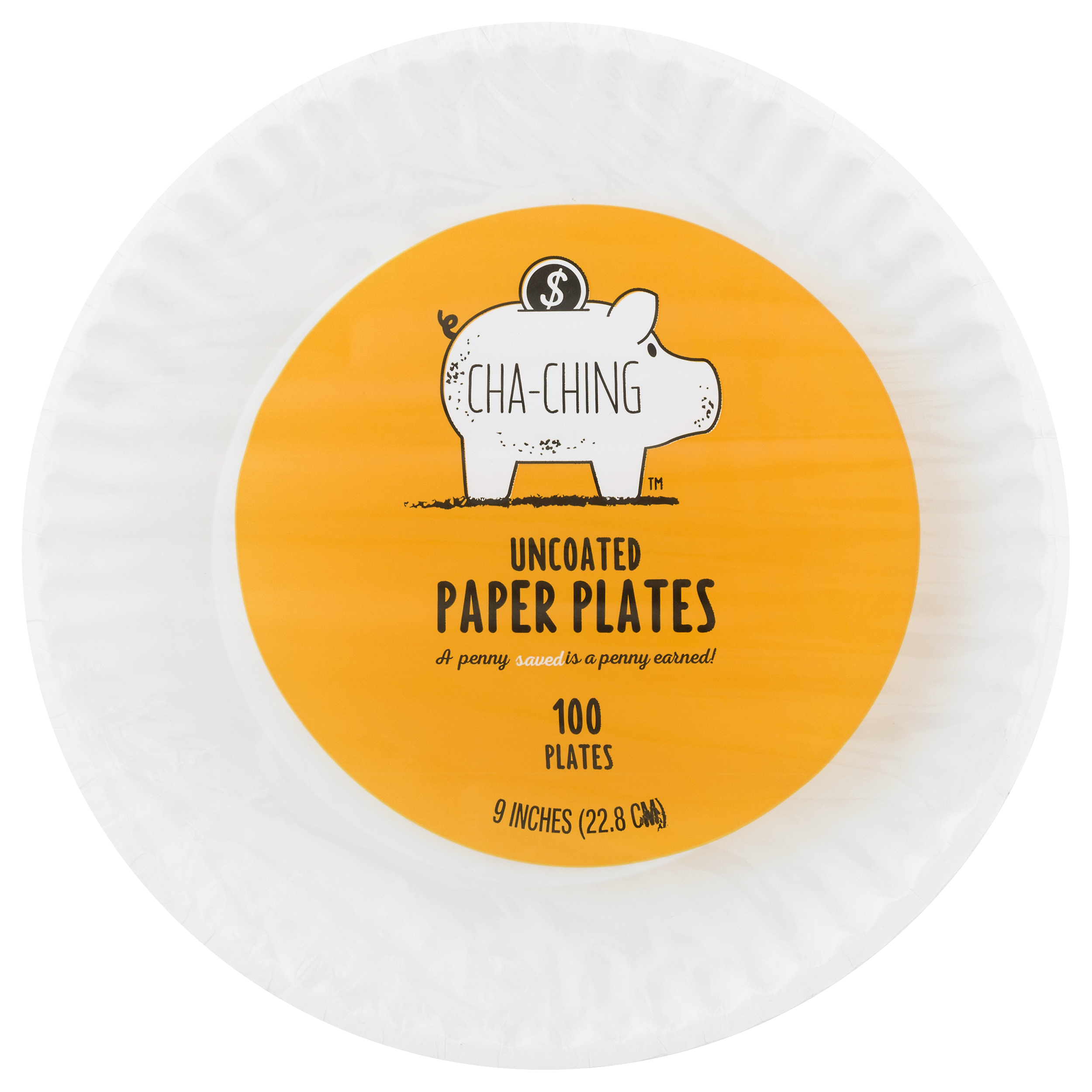 Cha Ching Paper Plates Uncoated 9 Inch 100 ct pkg Food Lion