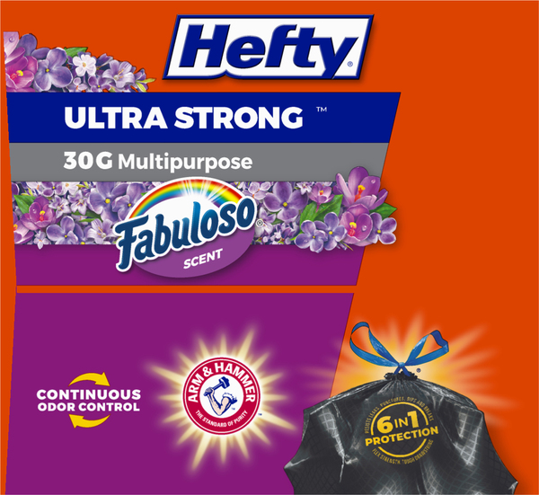 Hefty Tall Kitchen Bags, Drawstring, Fabuloso Scent, 13 Gallon, Mega Pack - 80 bags