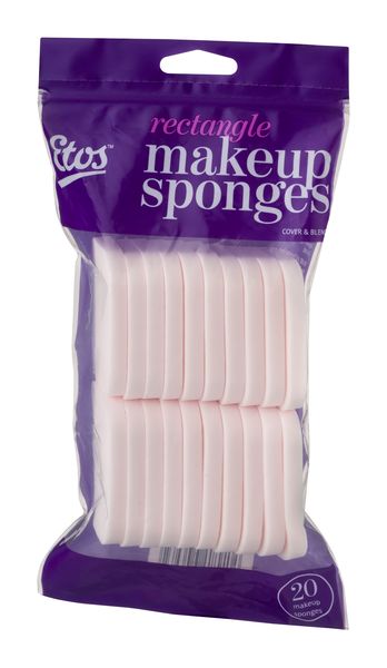 Etos Rectangle Makeup Sponges - 20 ct - 20 ct pkg