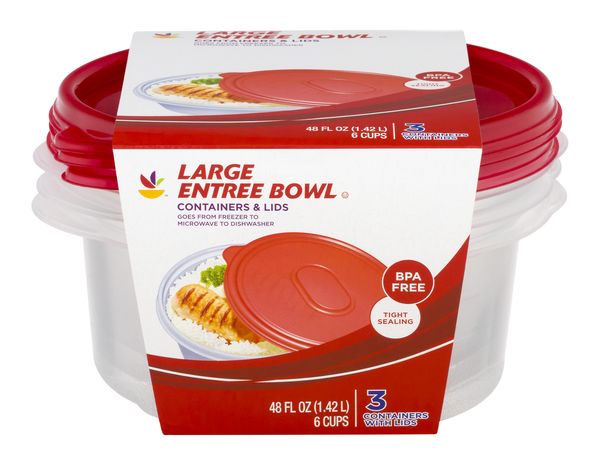 Giant Soup & Salad Containers & Lids 3 Cup - 5 ct pkg