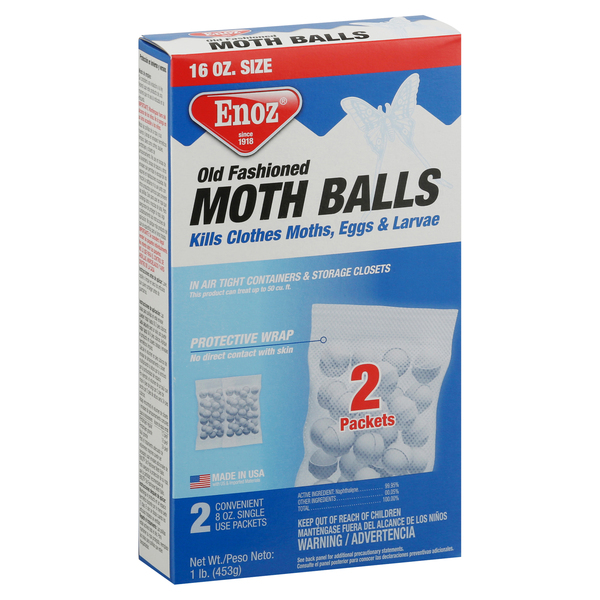 MADE IN THE USA - Enoz Old Fashioned Moth Balls - 1.5 Pound