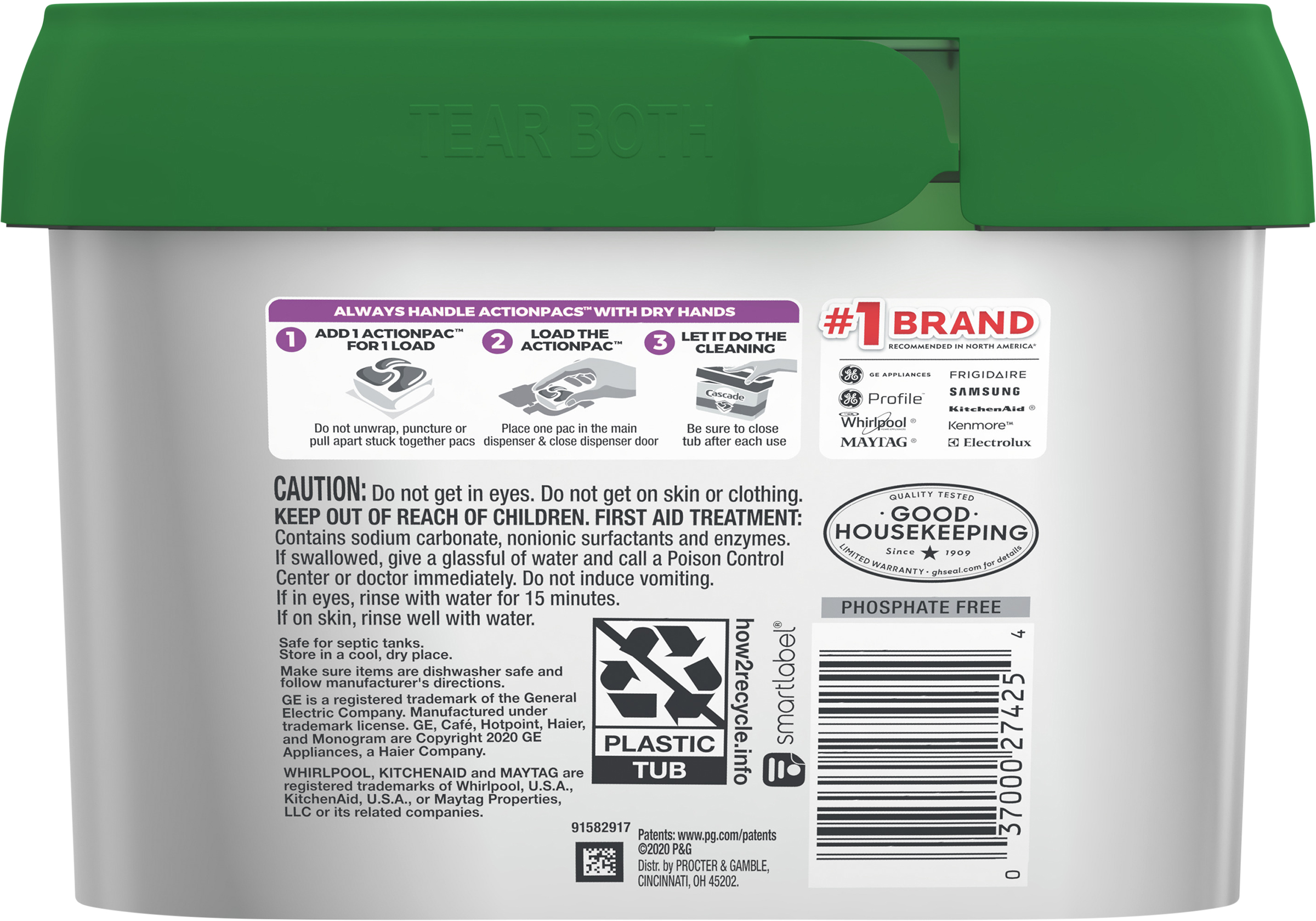Cascade Platinum Actionpacs Dishwasher Detergent Fresh Scent 48