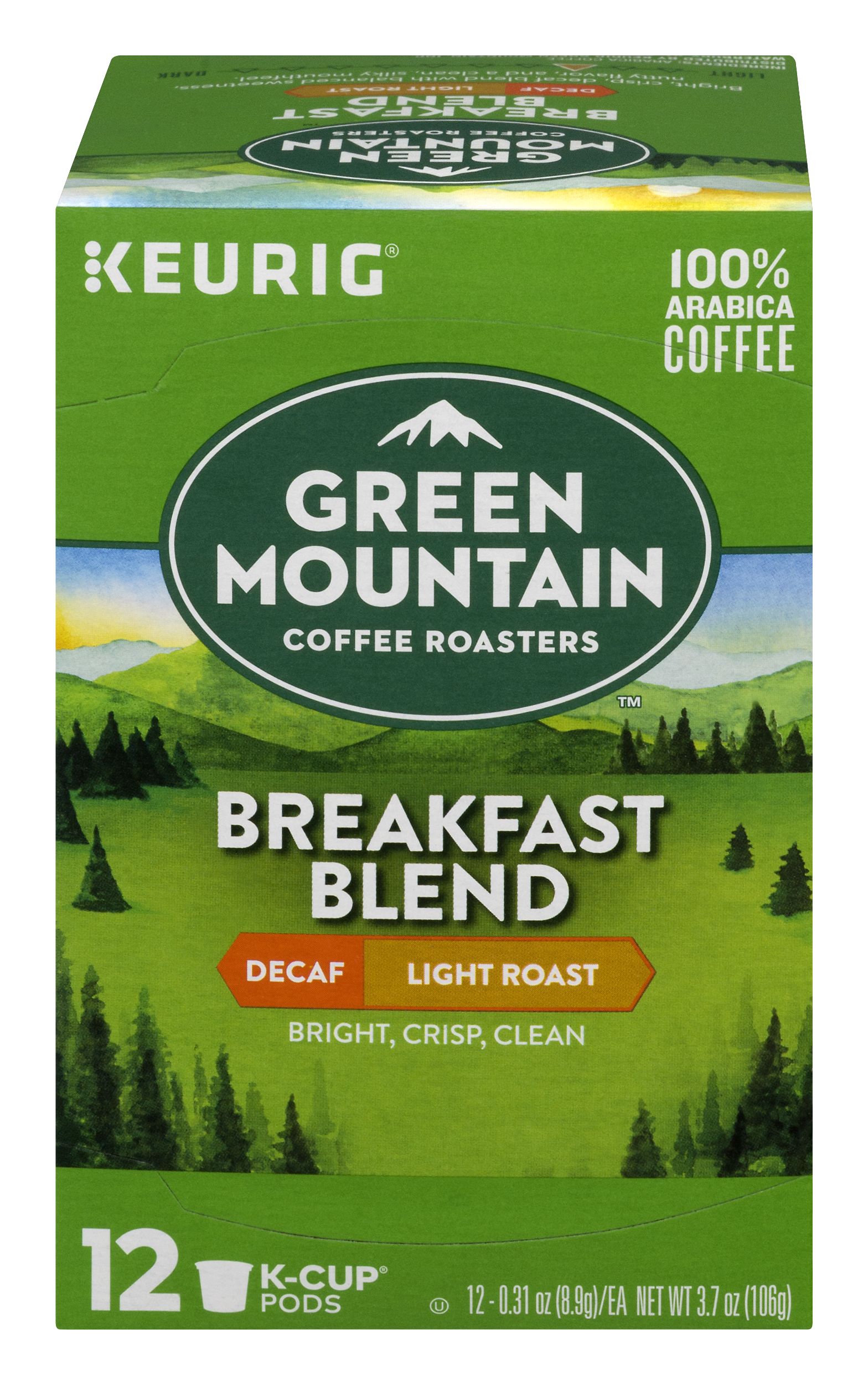 Green Mountain Breakfast Blend Light Roast Coffee Decaffeinated K
