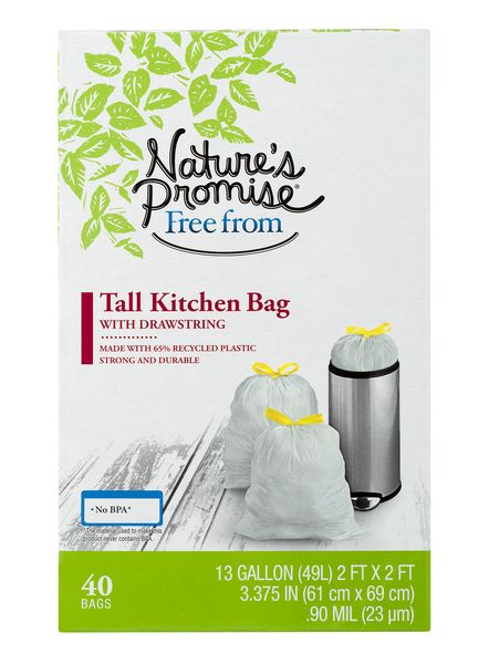 Essential Everyday Tall Kitchen Drawstring 13 Gallon Bags