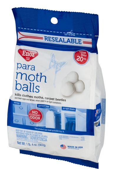 Enoz Lavender Scented Moth Ball Packets, Kills Clothes Moths, Carpet  Beetles, Eggs and Larvae, 12 oz Resealable Bag