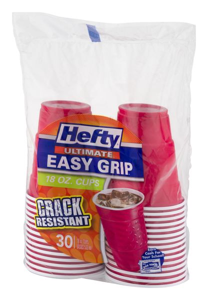 Hefty Party On! Red Disposable Plastic 18 oz Cups