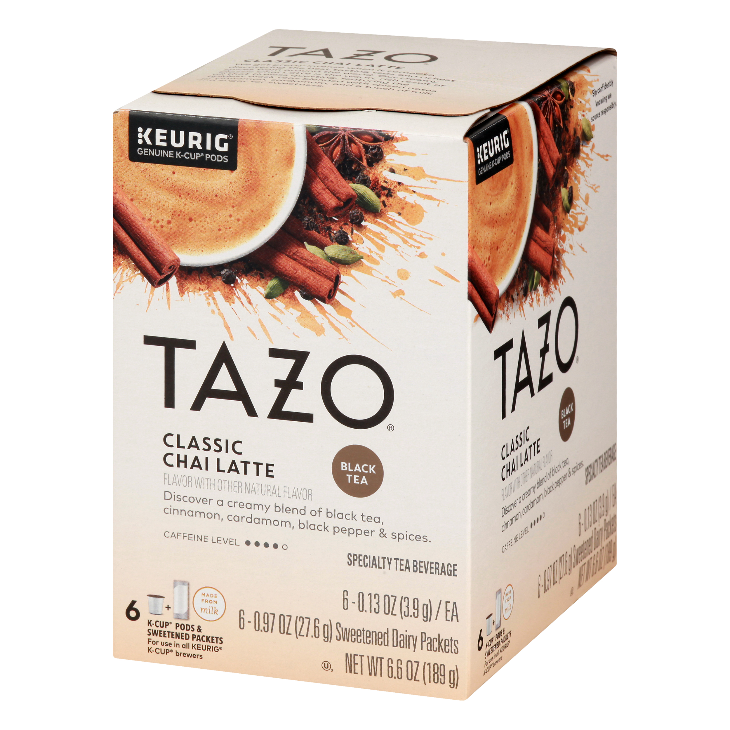 tazo chai latte k cups nutrition