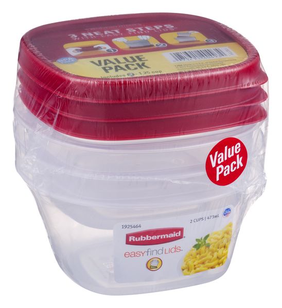 Rubbermaid EasyFindLid 2 Cup Plastic Food Storage Container