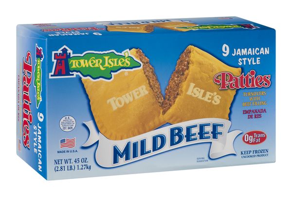 Tower Isle's Jamaican Style Patties Mild Beef - 9 ct Frozen - 45