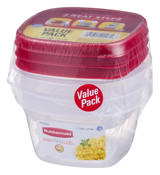 Rubbermaid 3 And 5 Cup Value Pack Easy Find Lids Value Pack, Food Storage, Household