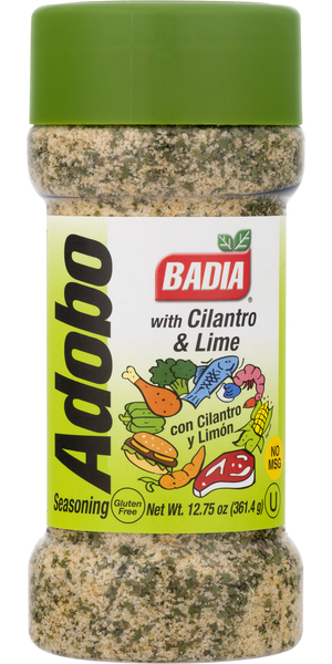 Badia Seasoning, With Cilantro & Lime, Adobo, Salt, Spices & Seasonings