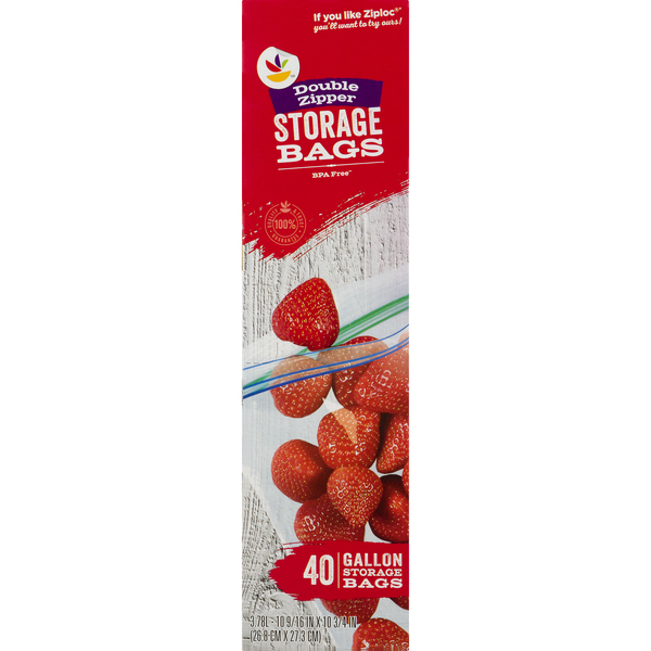 Berry One Gallon Storage Bag with Double Zipper and Write-On Label