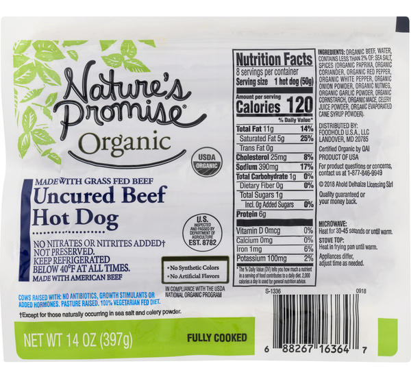 Hebrew National Kosher Beef Franks All Natural Uncured - 6 ct