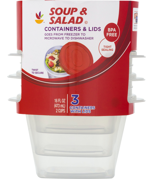 Save on Our Brand Soup & Salad Containers & Lids 3 Cup Order