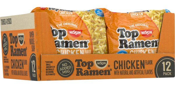 Nissin Top Ramen Noodle Soup Chicken Flavor - 12 ct - 3.0 oz pkg