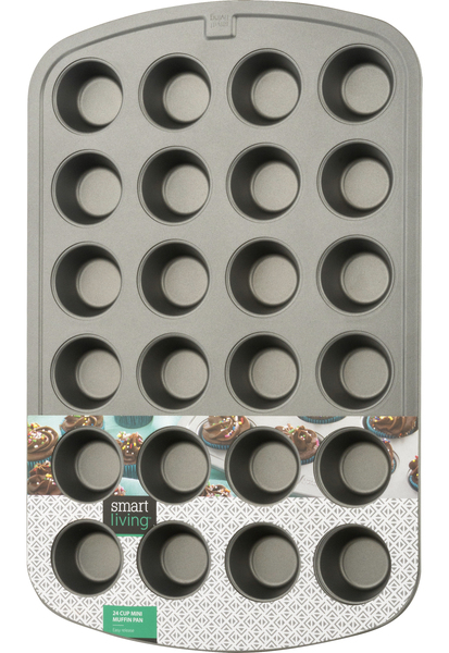 Save on Smart Living Mini Muffin Pan Non-Stick 24 Cup Order Online Delivery