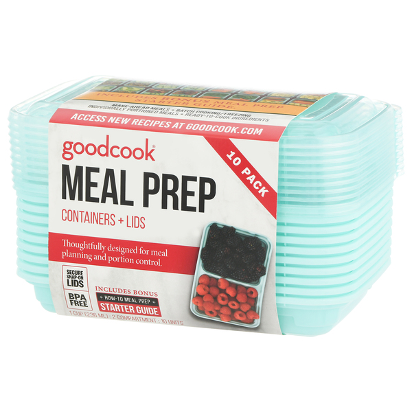 Goodcook 2 Large Compartment Meal Prep Container, Rectangle