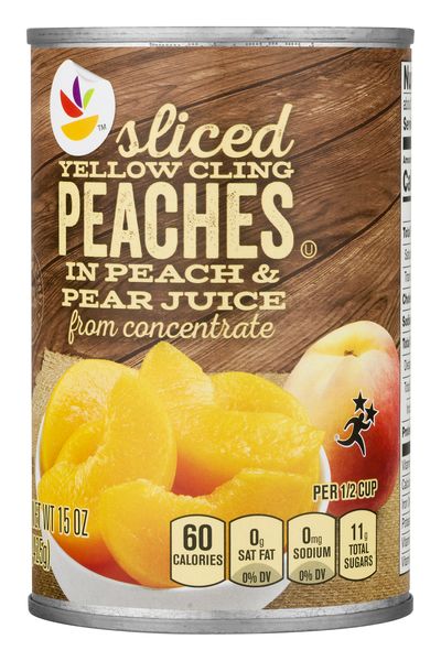 Our Brand Peaches Yellow Cling Sliced in Pear Juice - 15 oz can