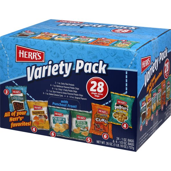 Herr's Snack Variety Pack - 28 ct - 26 oz bag