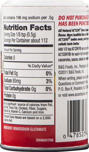 Accent all natural flavor enhancer - B&G Foods Inc. - 32 oz