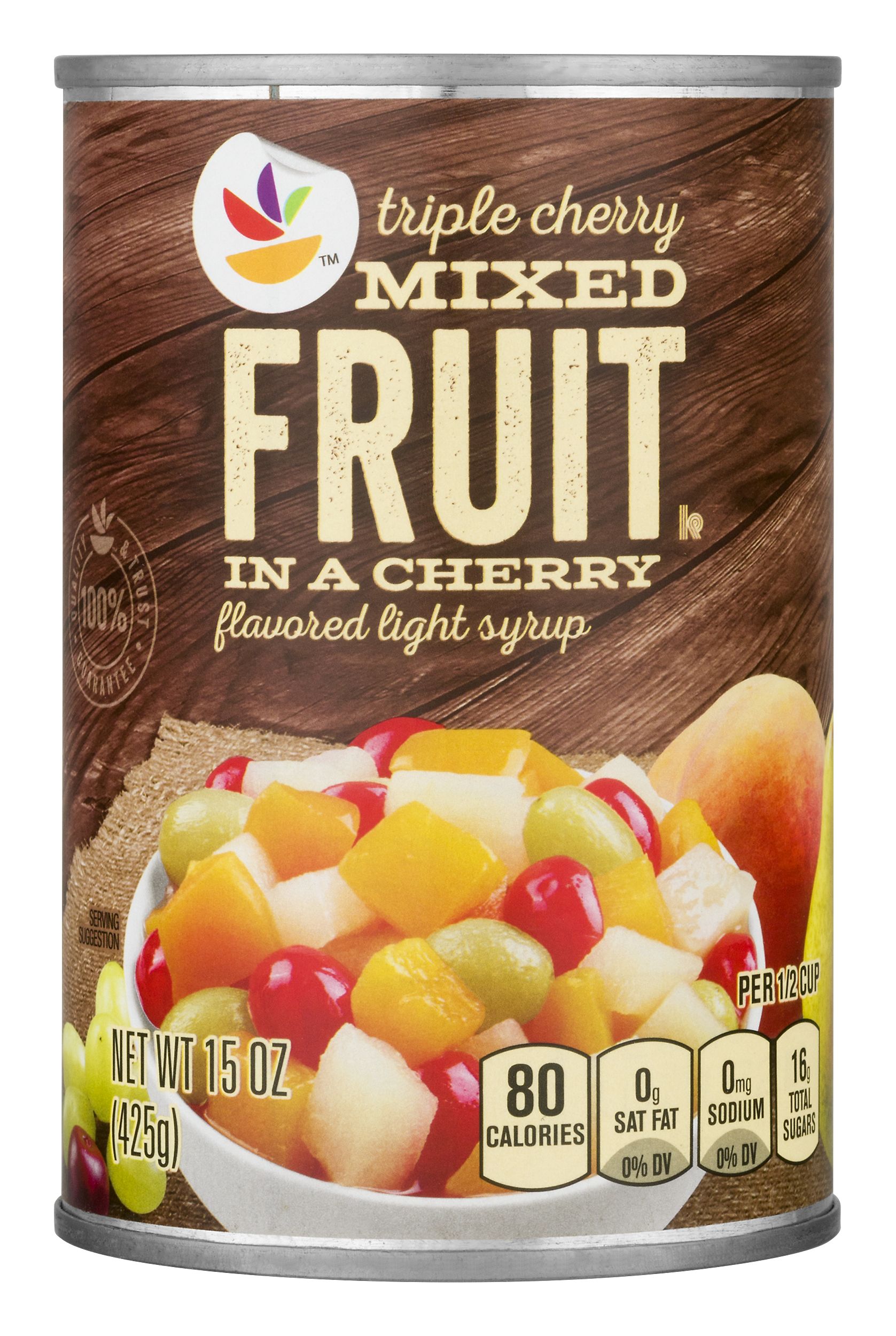 Our Brand Mixed Fruit Triple Cherry in Cherry Flavored Light Syrup