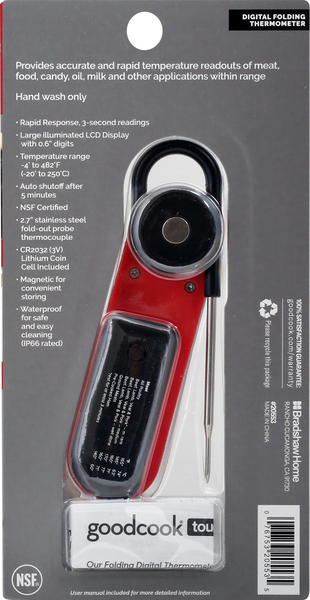 Goodcook Touch Thermometer, Digital, Folding