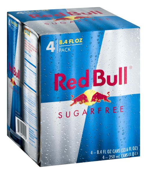 Red Bull Energy Drink Sugar Free 4 Pk 8 4 Oz Can Giant